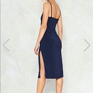 Navy Blue Slit Dress